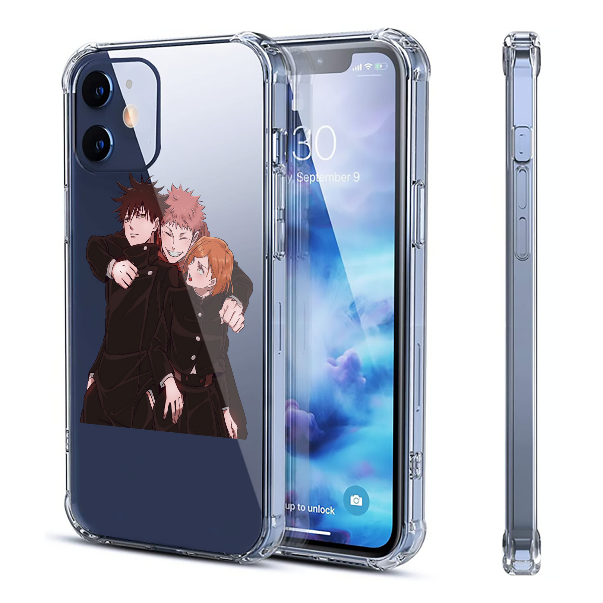 （画像用） 呪術廻戦 Jujutsu Kaisen 【iPhone 12シリーズ対応】透明スマホケース（クリアソフトケース）
